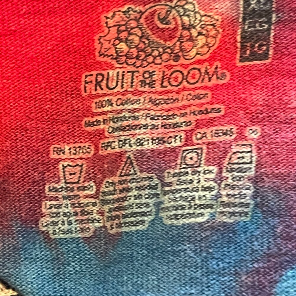 Fruit of the Loom Tie Dye T-shirt - Red, White, Blue - Unisex - XL - Picture 4 of 4